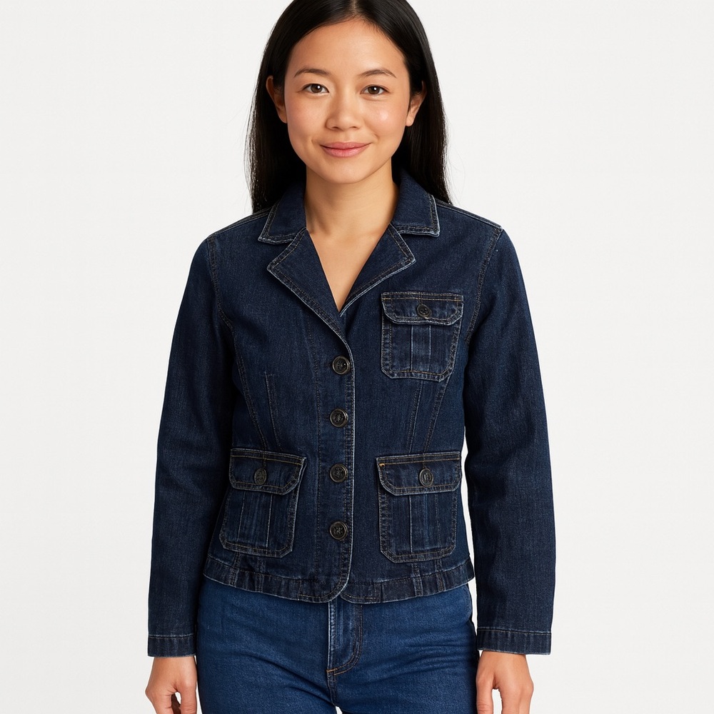 St. John’s Bay Denim Jacket fitted jean jacket size petite small